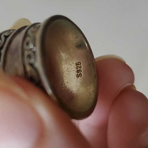 Black Stone Silver Ring - Picture 3 of 3